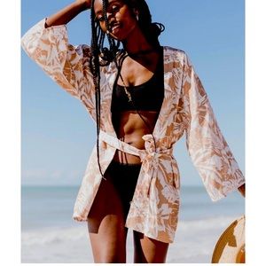 Billabong Tan Floral Swim Coverup